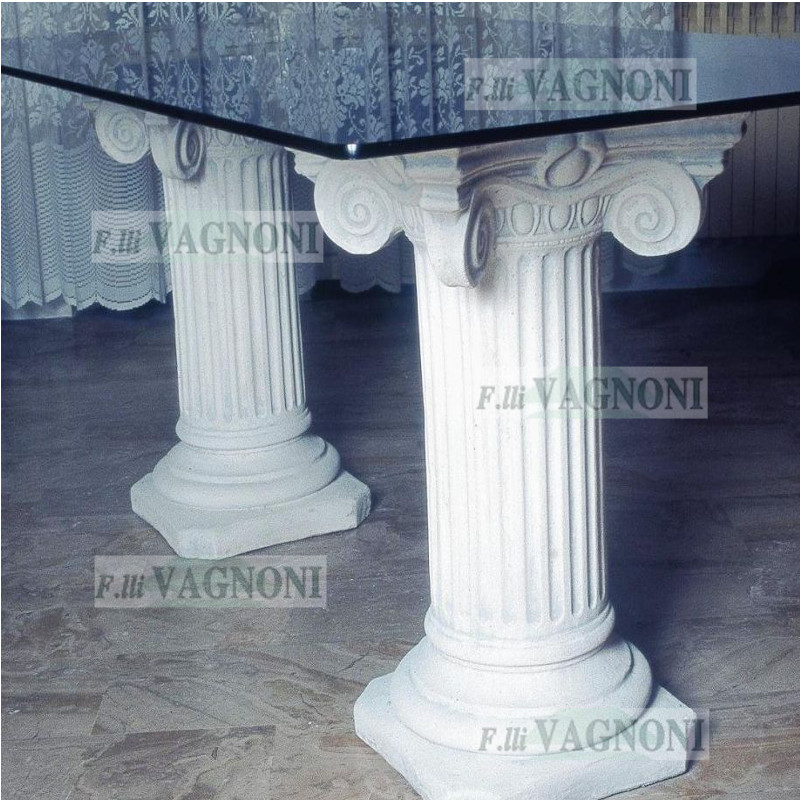 COPPIA COLONNE CAPITELLO PATRASSO BIANCO IN CEMENTO CM. 75